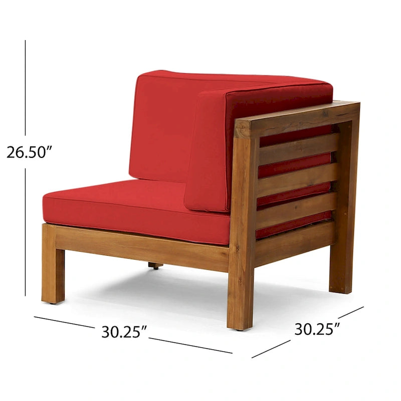 Ensemble de canapé d'angle en acacia 9 pièces Oana Outdoor par Christopher Knight Home