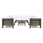 Ensemble de canapé d'angle en acacia 9 pièces Oana Outdoor par Christopher Knight Home