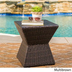 Table d'appoint carrée en osier Calhoun Outdoor par Christopher Knight Home