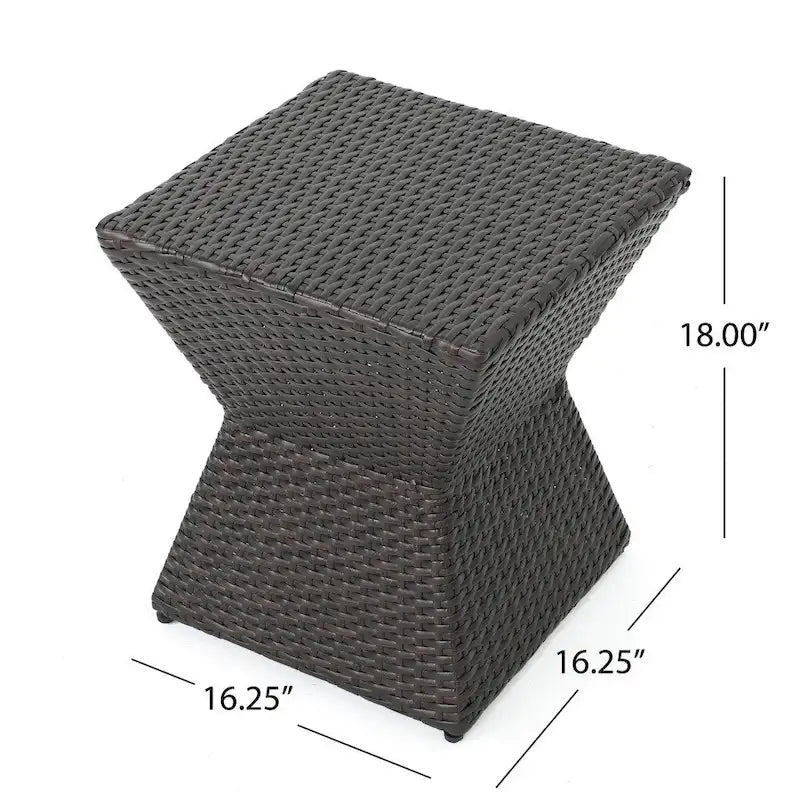 Table d'appoint carrée en osier Calhoun Outdoor par Christopher Knight Home