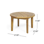 Table basse d'extérieur circulaire Solano en bois d'acacia par Christopher Knight Home