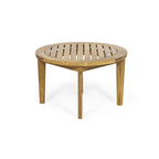 Table basse d'extérieur circulaire Solano en bois d'acacia par Christopher Knight Home