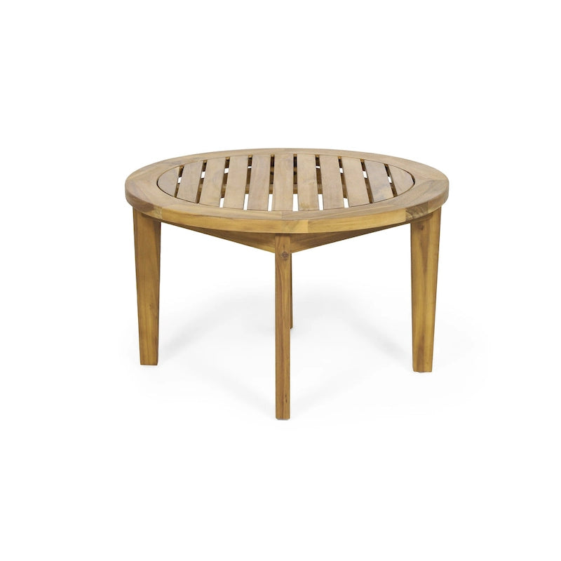 Table basse d'extérieur circulaire Solano en bois d'acacia par Christopher Knight Home
