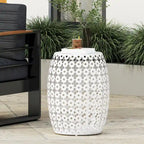 Table d'appoint d'extérieur en métal Colcord de Christopher Knight Home