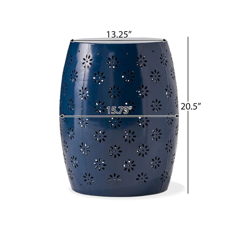 Table d'appoint ronde d'extérieur en fer ajouré Soleil de Christopher Knight Home - 39,4 cm (P) x 39,4 cm (L) x 51,25 cm (H)