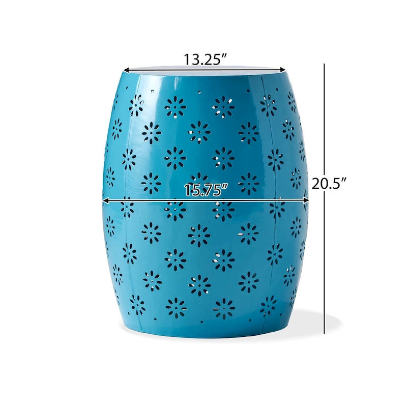 Table d'appoint ronde d'extérieur en fer ajouré Soleil de Christopher Knight Home - 39,4 cm (P) x 39,4 cm (L) x 51,25 cm (H)