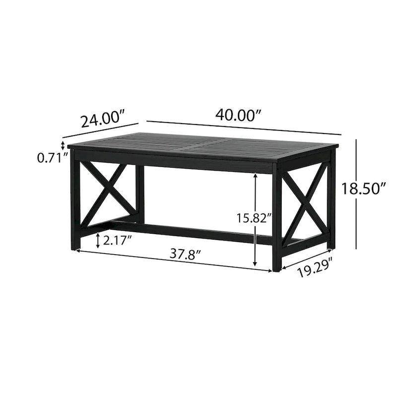 Table Basse Rectangulaire d'Extérieur en Bois Ivan de Christopher Knight Home
