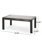 Table basse d'extérieur Maya Bay en aluminium et verre trempé par Christopher Knight Home