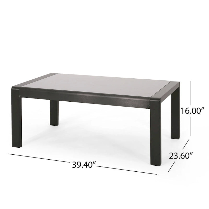 Table basse d'extérieur Maya Bay en aluminium et verre trempé par Christopher Knight Home