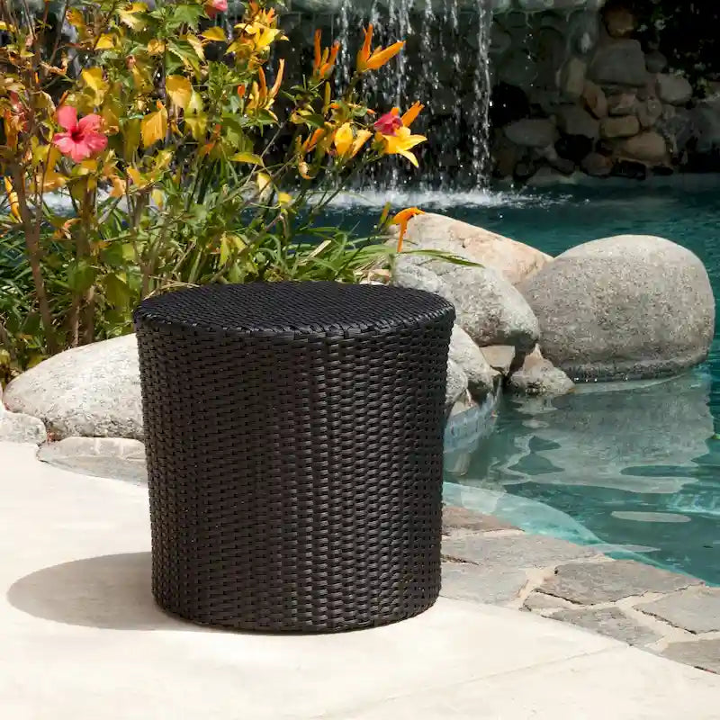 Christopher Knight Home Keaton Wicker Barrel Side Table