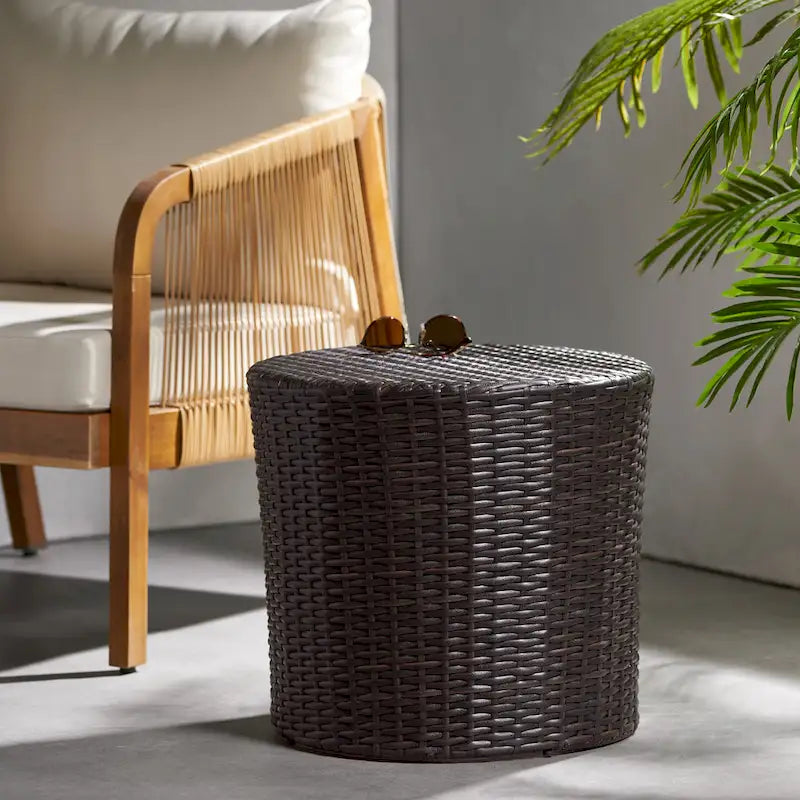 Table d'appoint en osier baril Keaton Christopher Knight Home