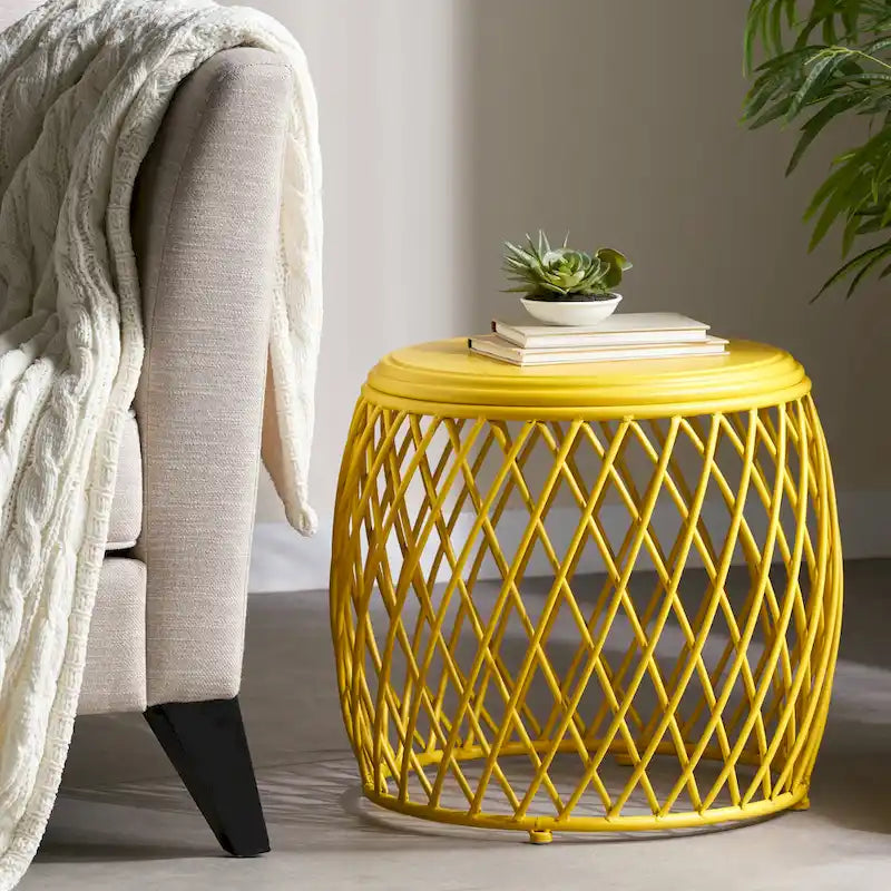 Table d'appoint d'extérieur Alamera Lattice de 19 pouces par Christopher Knight Home - 17,75L x 19,75l x 19,75P