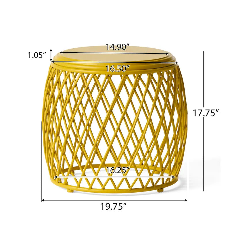 Table d'appoint d'extérieur Alamera Lattice de 19 pouces par Christopher Knight Home - 17,75L x 19,75l x 19,75P