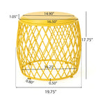 Table d'appoint d'extérieur Alamera Lattice de 19 pouces par Christopher Knight Home - 17,75L x 19,75l x 19,75P