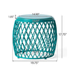 Table d'appoint d'extérieur Alamera Lattice de 19 pouces par Christopher Knight Home - 17,75L x 19,75l x 19,75P