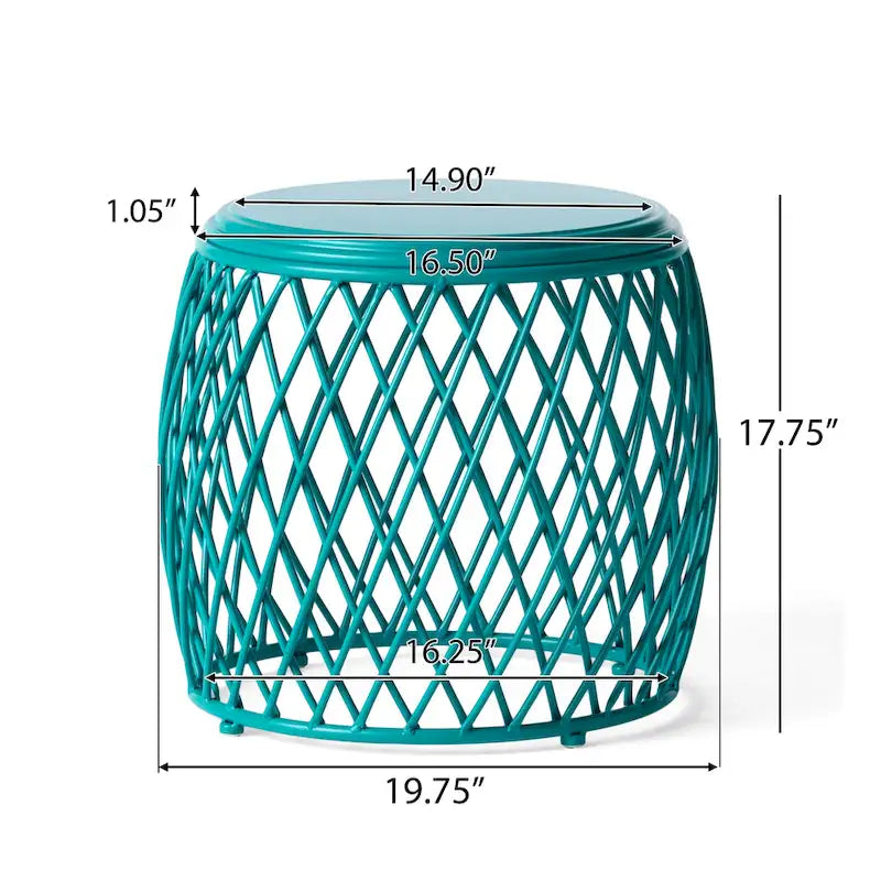 Table d'appoint d'extérieur Alamera Lattice de 19 pouces par Christopher Knight Home - 17,75L x 19,75l x 19,75P