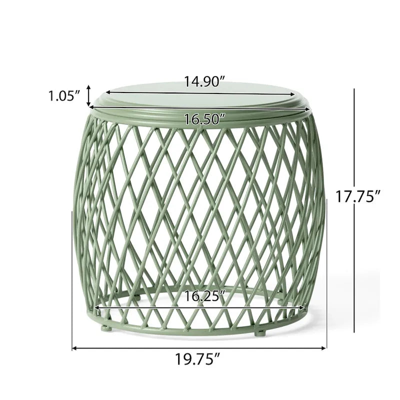 Table d'appoint d'extérieur Alamera Lattice de 19 pouces par Christopher Knight Home - 17,75L x 19,75l x 19,75P