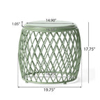 Table d'appoint d'extérieur Alamera Lattice de 19 pouces par Christopher Knight Home - 17,75L x 19,75l x 19,75P