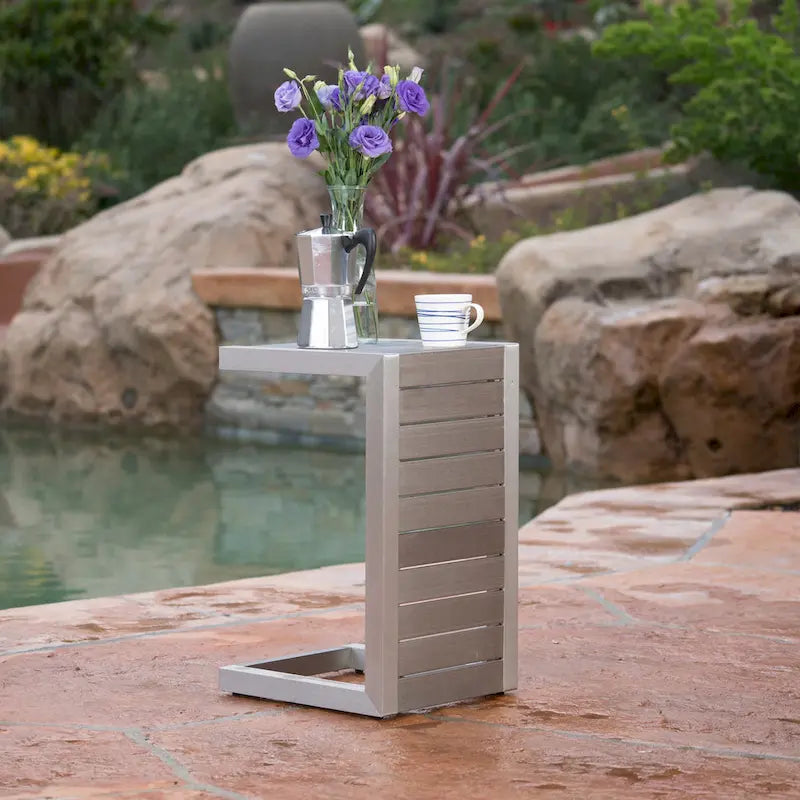 Cape Coral Modern C-Shaped End Table by Christopher Knight Home - 14.50 L x 15.00 W x 24.00 H