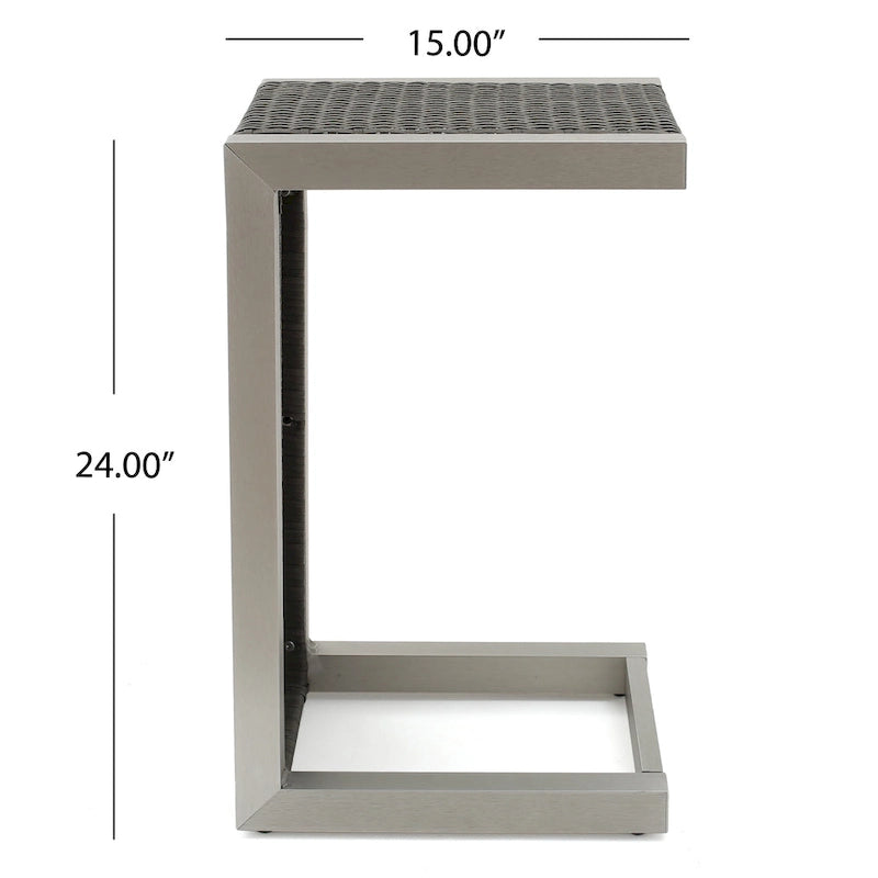 Table d'appoint moderne en C Cape Coral de Christopher Knight Home - 14,50 L x 15,00 P x 24,00 H