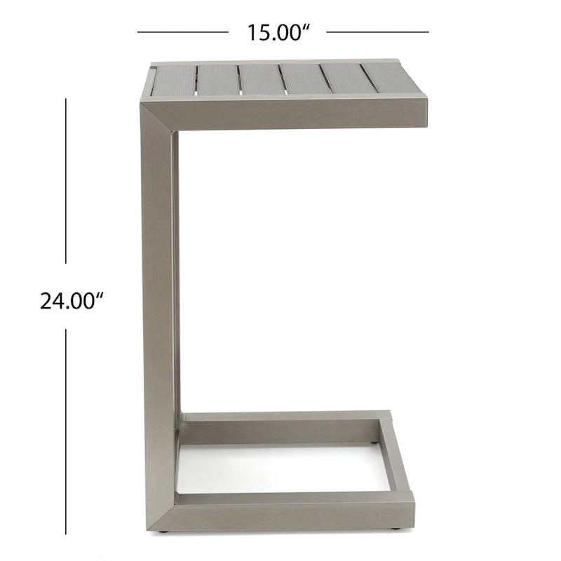 Table d'appoint moderne en C Cape Coral de Christopher Knight Home - 14,50 L x 15,00 P x 24,00 H