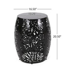 Table d'appoint d'extérieur en métal Satterlee par Christopher Knight Home