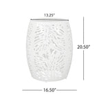 Table d'appoint d'extérieur en métal Satterlee par Christopher Knight Home