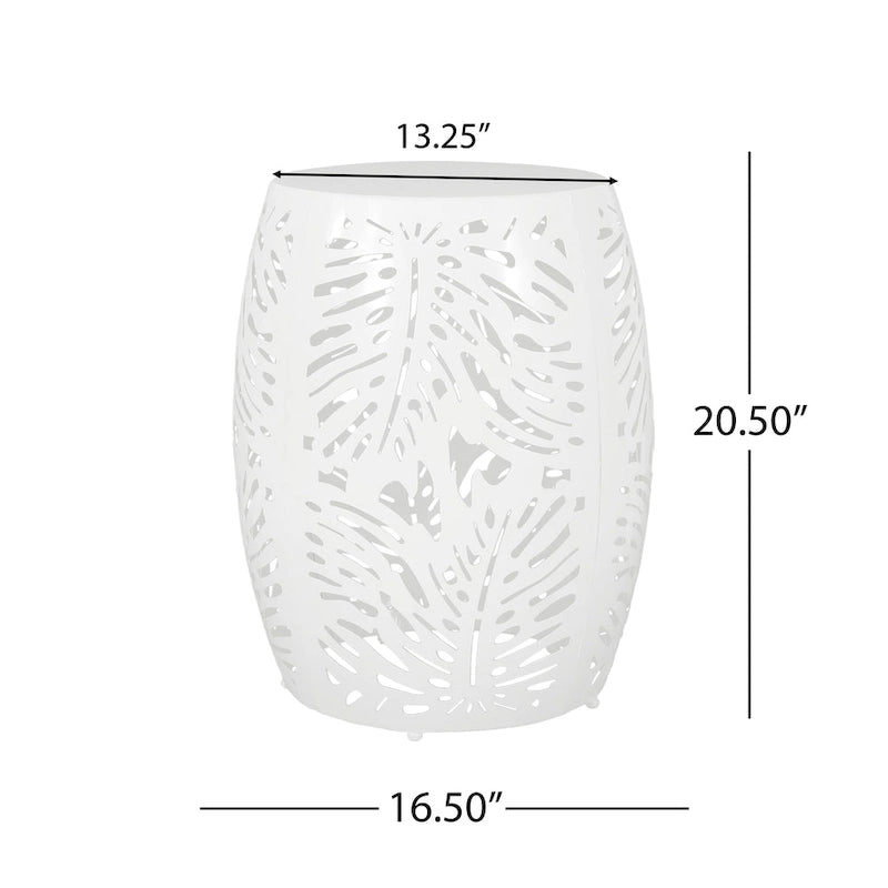 Table d'appoint d'extérieur en métal Satterlee par Christopher Knight Home