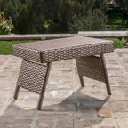 Table pliante réglable en osier marron Salem de Christopher Knight Home pour l'extérieur - 16,00 L x 24,00 l x 15,75 H