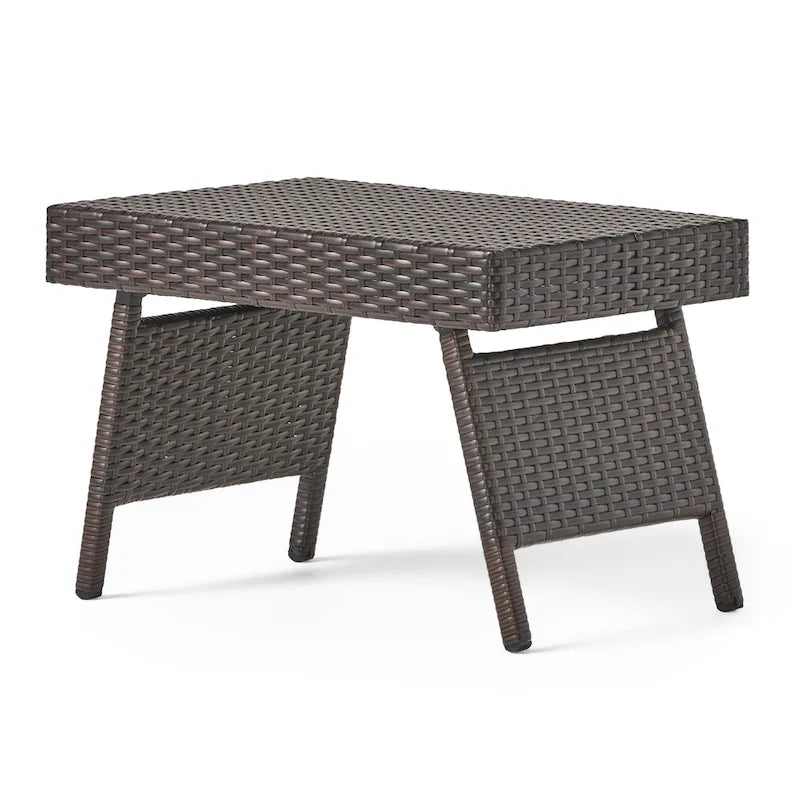 Table pliante réglable en osier marron Salem de Christopher Knight Home pour l'extérieur - 16,00 L x 24,00 l x 15,75 H