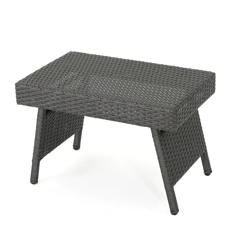 Table pliante réglable en osier marron Salem de Christopher Knight Home pour l'extérieur - 16,00 L x 24,00 l x 15,75 H
