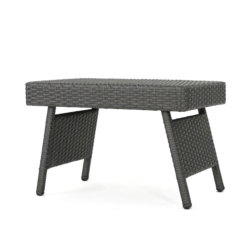 Table pliante réglable en osier marron Salem de Christopher Knight Home pour l'extérieur - 16,00 L x 24,00 l x 15,75 H