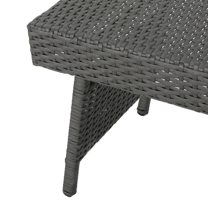 Table pliante réglable en osier marron Salem de Christopher Knight Home pour l'extérieur - 16,00 L x 24,00 l x 15,75 H