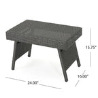 Table pliante réglable en osier marron Salem de Christopher Knight Home pour l'extérieur - 16,00 L x 24,00 l x 15,75 H