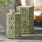 Tables d'appoint gigognes Eliana d'extérieur de 30 et 35 cm par Christopher Knight Home