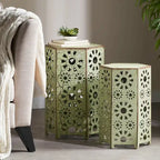 Tables d'appoint gigognes Eliana d'extérieur de 30 et 35 cm par Christopher Knight Home
