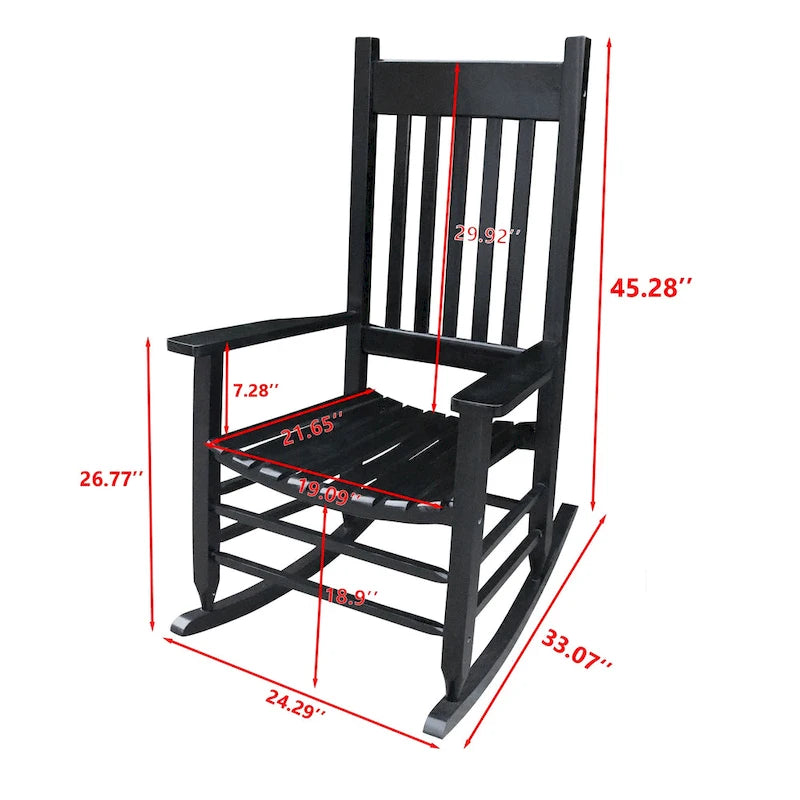 Fauteuil à bascule en bois pour véranda