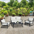 Ensemble de mobilier de jardin 4 pièces Outsunny, ensemble de conversation en aluminium, ensemble de canapés de jardin extérieur