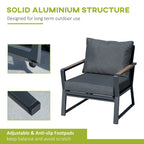 Ensemble de mobilier de jardin 4 pièces Outsunny, ensemble de conversation en aluminium, ensemble de canapés de jardin extérieur