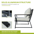 Ensemble de mobilier de jardin 4 pièces Outsunny, ensemble de conversation en aluminium, ensemble de canapés de jardin extérieur