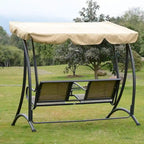Outsunny Banc balançoire à auvent 2 places avec support pour porche extérieur