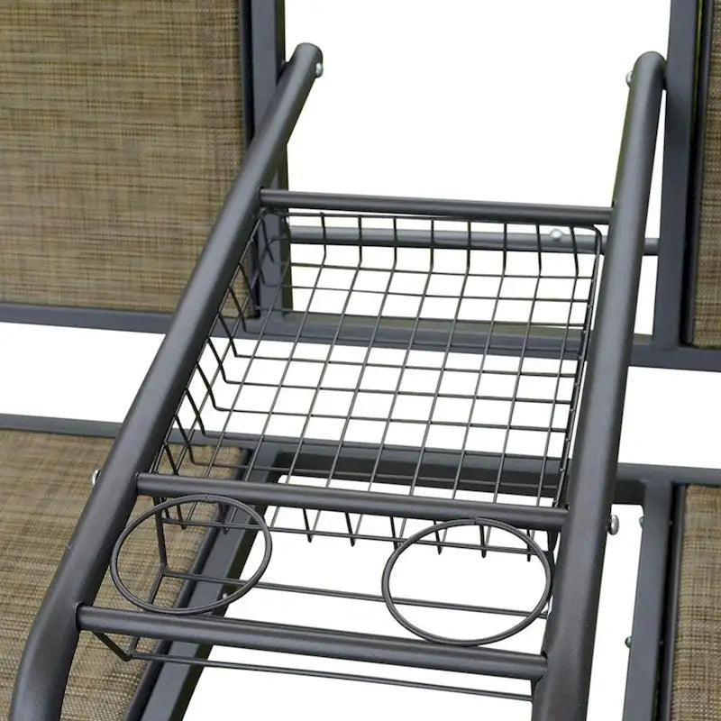 Outsunny Banc balançoire à auvent 2 places avec support pour porche extérieur