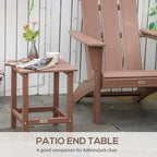Table d'appoint de patio Outsunny, table d'appoint carrée d'extérieur, table à thé en plastique HDPE pour chaise Adirondack, cour arrière ou pelouse