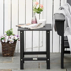 Table d'appoint de patio Outsunny, table d'appoint carrée d'extérieur, table à thé en plastique HDPE pour chaise Adirondack, cour arrière ou pelouse