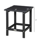 Table d'appoint de patio Outsunny, table d'appoint carrée d'extérieur, table à thé en plastique HDPE pour chaise Adirondack, cour arrière ou pelouse