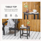 Table d'appoint de patio Outsunny, table d'appoint carrée d'extérieur, table à thé en plastique HDPE pour chaise Adirondack, cour arrière ou pelouse