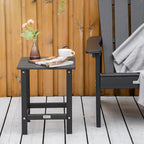 Table d'appoint de patio Outsunny, table d'appoint carrée d'extérieur, table à thé en plastique HDPE pour chaise Adirondack, cour arrière ou pelouse