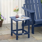 Table d'appoint de patio Outsunny, table d'appoint carrée d'extérieur, table à thé en plastique HDPE pour chaise Adirondack, cour arrière ou pelouse