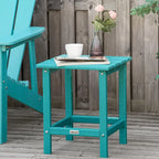 Table d'appoint de patio Outsunny, table d'appoint carrée d'extérieur, table à thé en plastique HDPE pour chaise Adirondack, cour arrière ou pelouse
