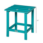 Table d'appoint de patio Outsunny, table d'appoint carrée d'extérieur, table à thé en plastique HDPE pour chaise Adirondack, cour arrière ou pelouse